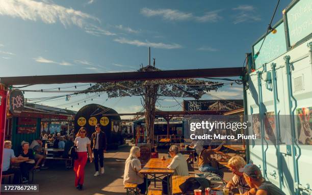 reffen street food market in copenhagen - food creative stock pictures, royalty-free photos & images