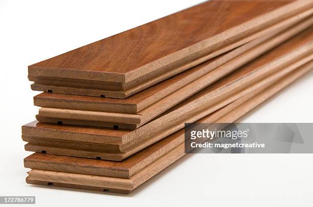 hardwood flooring planks - wooden floor white background stock pictures, royalty-free photos & images