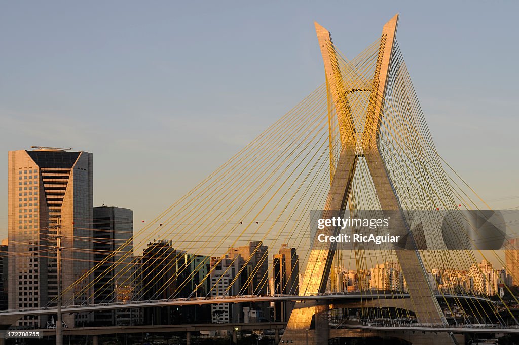 Sao Paulo bridge on a summers evening