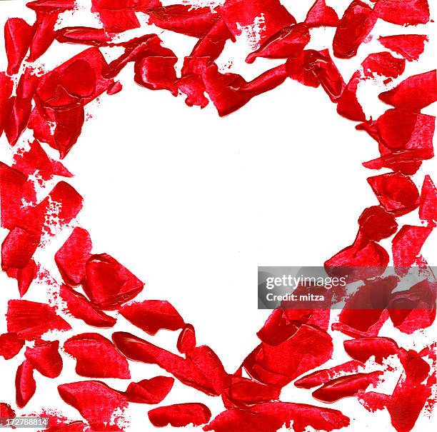 heart-shaped border - rose petals stock illustrations