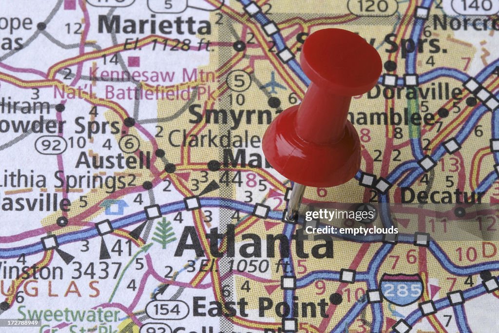 Atlanta, Geórgia num mapa
