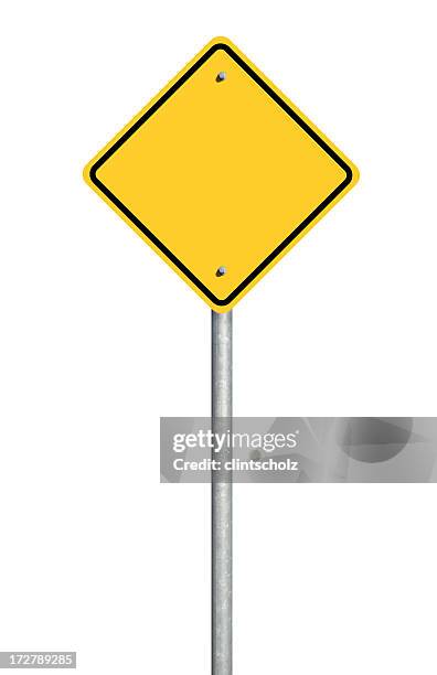 blank road sign - gevaar stockfoto's en -beelden