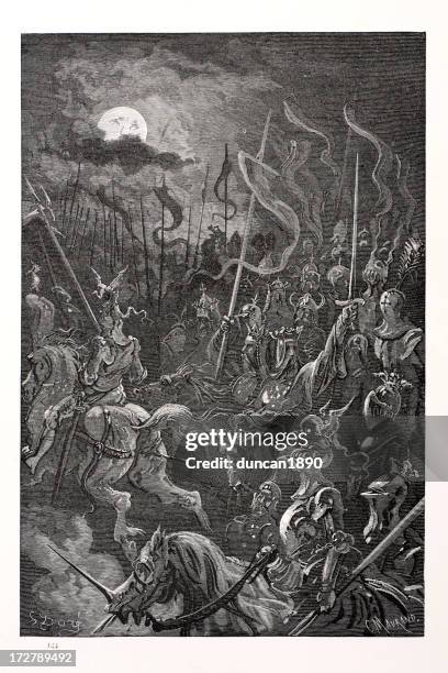 charlemagne's vision - emperor stock illustrations