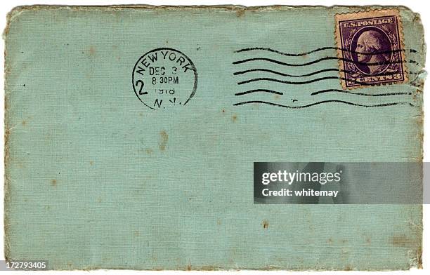 usa envelope 1918 - blue envelope stock pictures, royalty-free photos & images