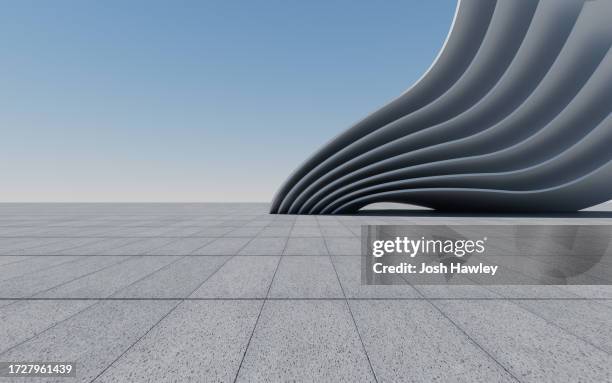 3d rendering architectural background - surrealism city stock pictures, royalty-free photos & images