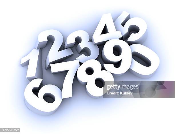 3d vector illustration of numbers from zero to nine - 3d number 2 stock pictures, royalty-free photos & images