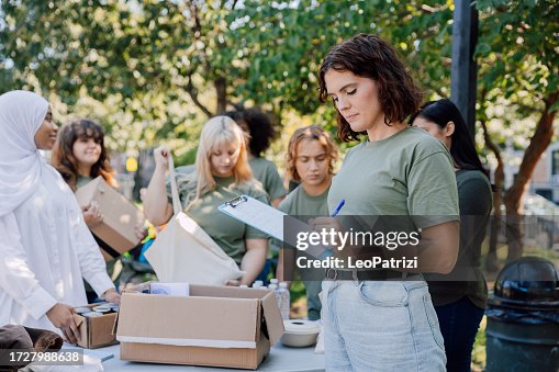 Community services, young team of people helping the local community Community services, young team of people helping the local community
