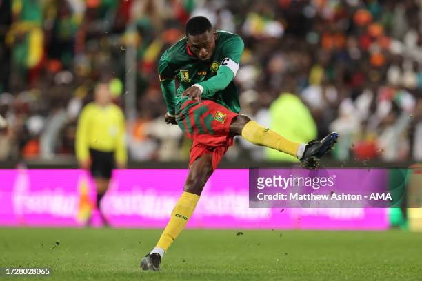 Karl Toko Ekambi of Cameroon during the International Friendly match between Senegal and Cameroon at Stade Bollaert-Delelis on October 16, 2023 in...