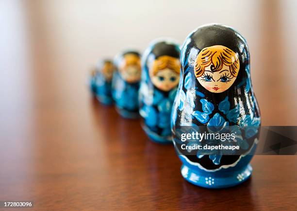 matryoshka doll - painting art product stock pictures, royalty-free photos & images
