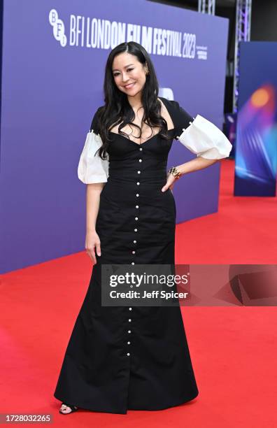 Elizabeth Chai Vasarhelyi attends the "Nyad" Headline Gala premiere during the 67th BFI London Film Festival at The Royal Festival Hall on October...