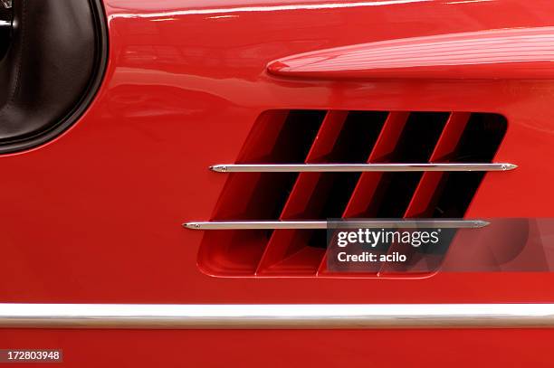 red classic sports car - old car side view stock pictures, royalty-free photos & images