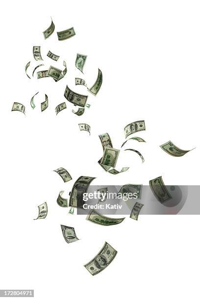 money falling - us dollar note stockfoto's en -beelden