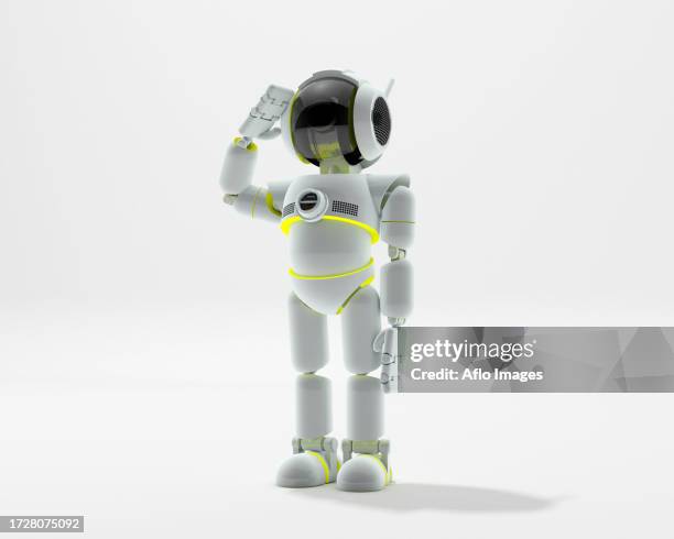 cg robot - saluting stock illustrations