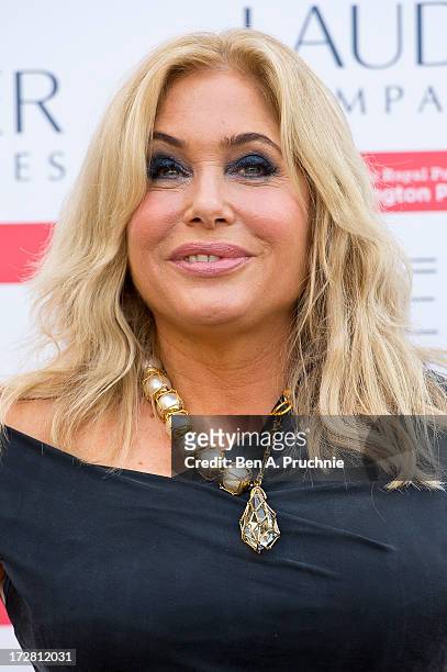 Brix Smith Start attends the launch party for the Fashion Rules exhibition, a collection of dresses worn by HRH Queen Elizabeth II, Princess Margaret...