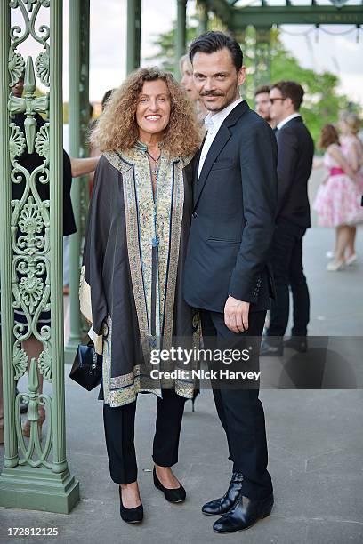 Nicole Farhi and Matthew Williamson attends the launch party for the Fashion Rules exhibition, a collection of dresses worn by HRH Queen Elizabeth...