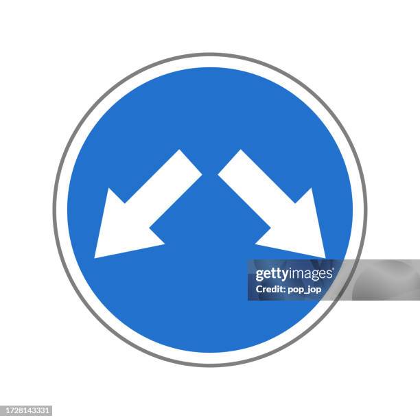 keep right or left. traffic road sign. isolated on white. vector illustration - keep the commandments stock illustrations