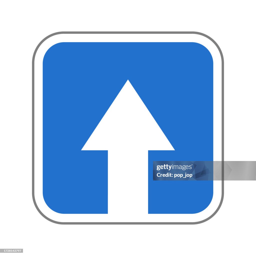 One Way Road Traffic Road Sign Isolated On White Vector Illustration ...