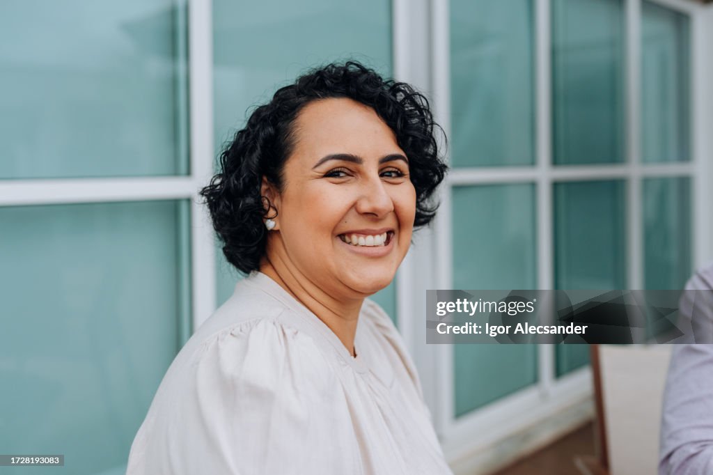 Smiling businesswoman