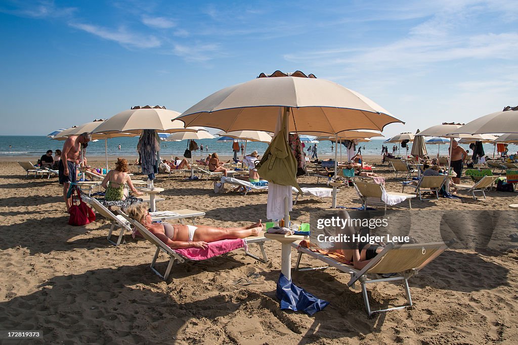 People relax on Lido beach