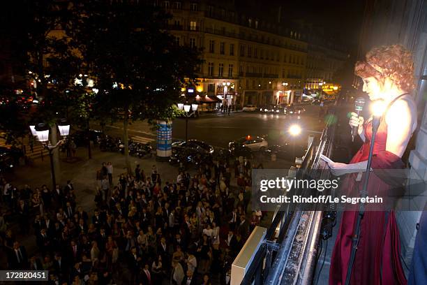 General administrator of Comedie Francaise Muriel Mayette opens the implementation of exteriors lights during Le Grand Bal De La Comedie Francaise...