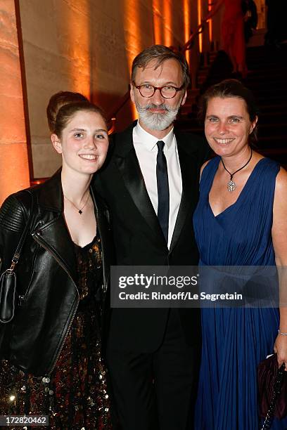Jean Cassegrain with his wife and his daughter attend Le Grand Bal De La Comedie Francaise held at La Comedie Francaise on July 4, 2013 in Paris,...