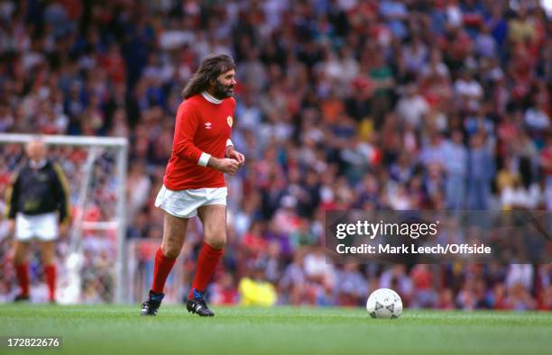 August 1991 - Manchester United FC former manager Sir Matt Busby testimonial match - George Best makes a return to Old Trafford.
