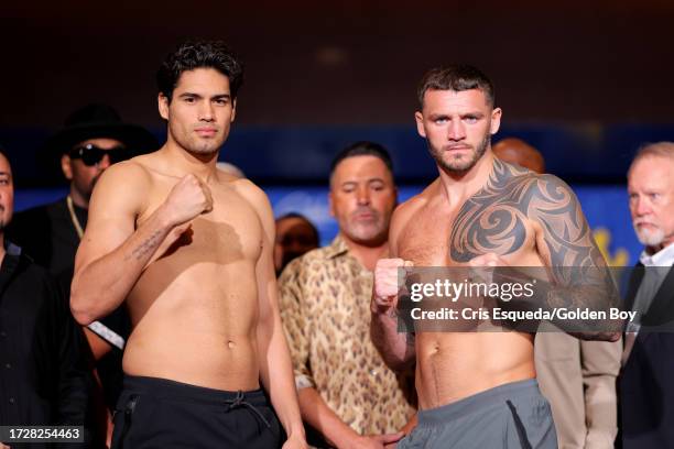 Gilberto Ramirez and Joe Smith Jr face off on October 06, 2023 in Las Vegas, Nevada.