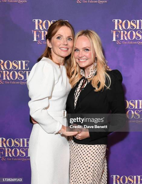 Geri Halliwell-Horner and Emma Bunton at the launch of Geri Halliwell-Horner's new book, "Rosie Frost & The Falcon Queen" at Tower of London on...
