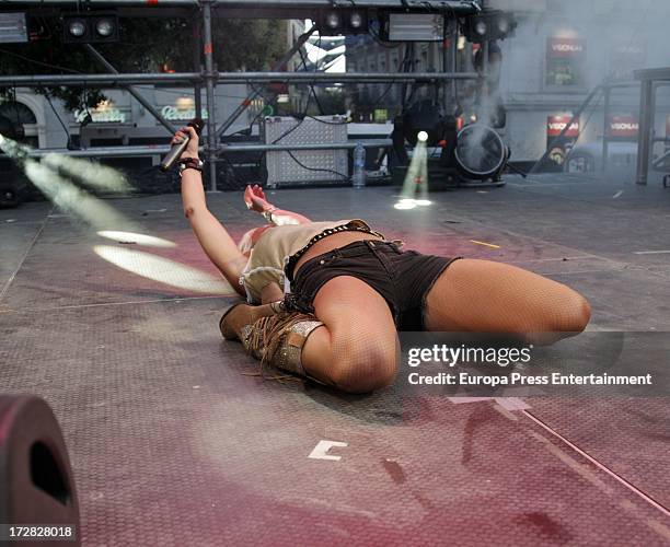 Singer Leticia Sabater performs at MADO 2013 gay parade concert on July 4, 2013 in Madrid, Spain.