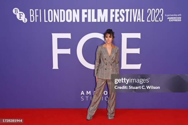 Daisy Maskell attends the "Foe" Special Presentation premiere during the 67th BFI London Film Festival at The Royal Festival Hall on October 10, 2023...