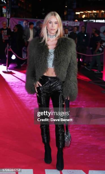 Mary Charteris attends the World Premiere of "Sumotherhood" at Cineworld Leicester Square on October 10, 2023 in London, England.