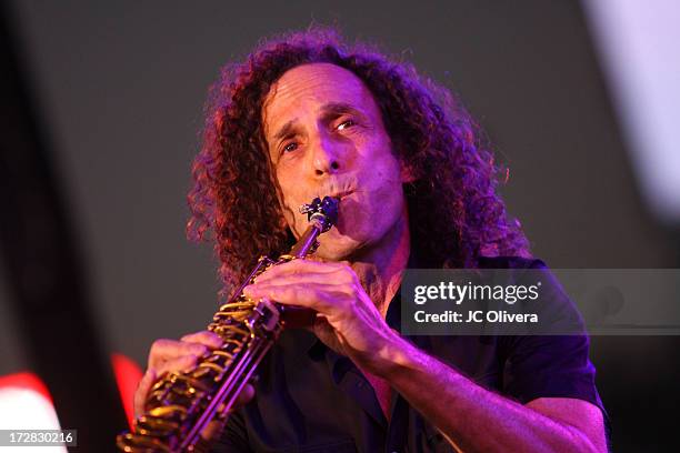 Kenny G performs on stage during Americafest 2013, 87th Annual Fourth of July Celebration at Rose Bowl on July 4, 2013 in Pasadena, California.