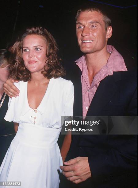 Actor Dolph Lundgren with his partner, Anette Qviberg, circa 1993.