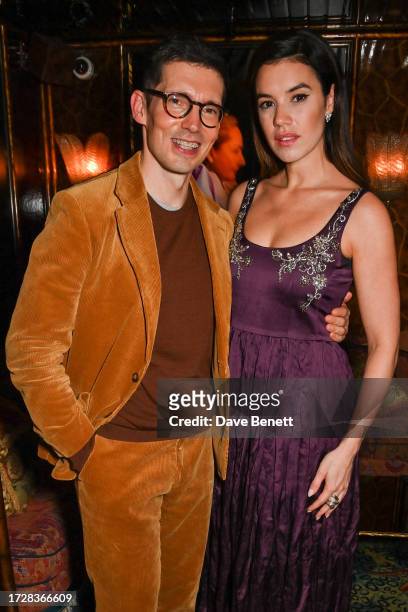 Erdem Moralioglu and Gala Gordon attend the Harper's Bazaar Art Party, supported by Jaguar, on October 10, 2023 in London, England.