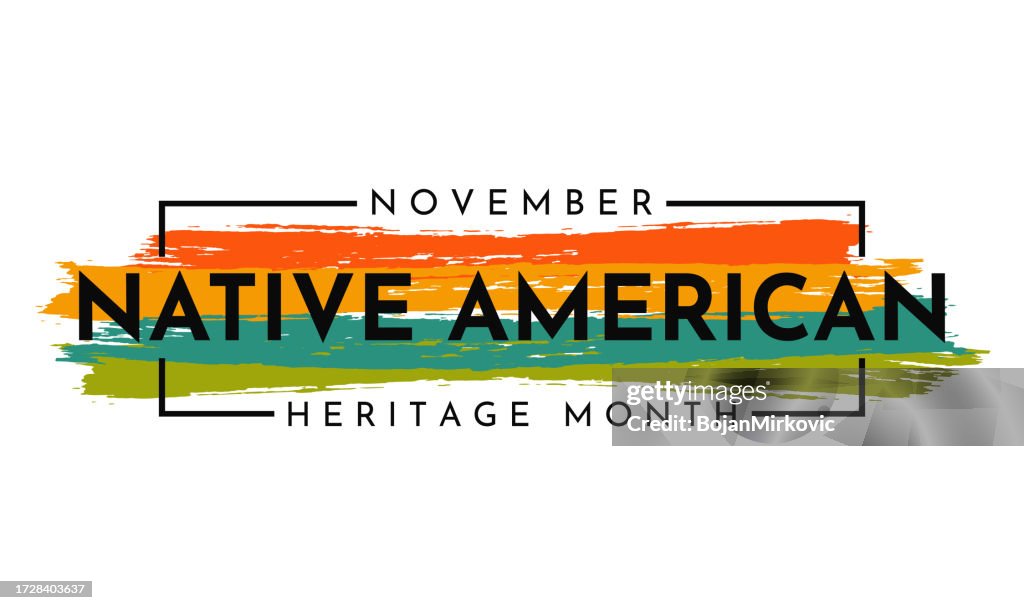 Carte du mois du patrimoine amérindien, novembre. Vecteur
