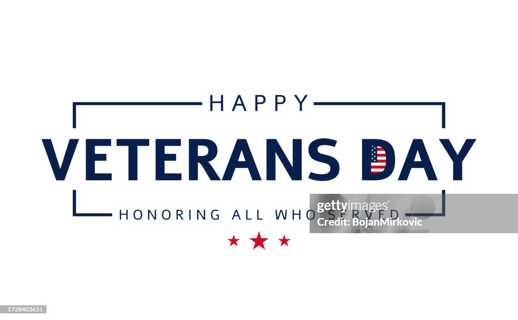 Happy Veterans Day poster, background. Vector