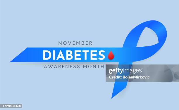 diabetes awareness month card, november. vector - national diabetes month stock illustrations