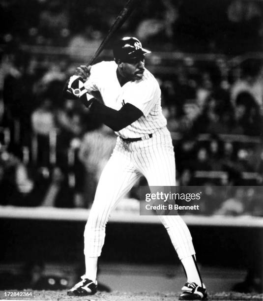 Dave Winfield of the New York Yankees bats during an MLB game circa 1984 at Yankee Stadium in Bronx, New York.