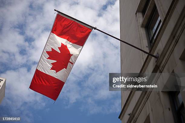 canadian flag - canadian embassy stock pictures, royalty-free photos & images