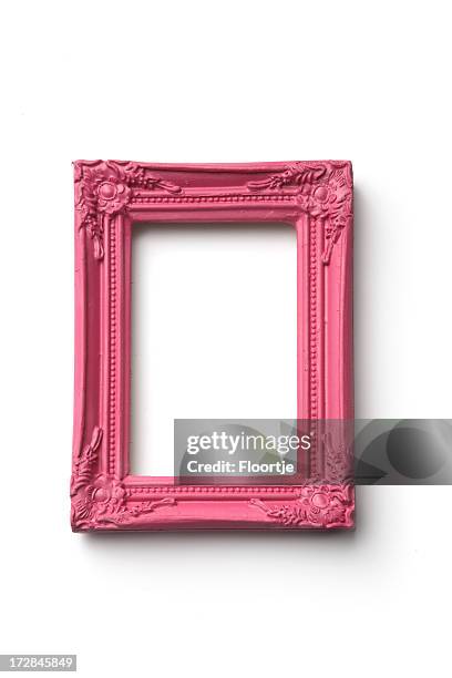 foto de quadros: quadro de cor-de-rosa - moldura de quadro equipamento de arte e artesanato - fotografias e filmes do acervo