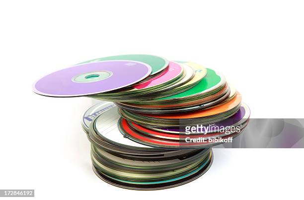 colorful disks - rom stock pictures, royalty-free photos & images