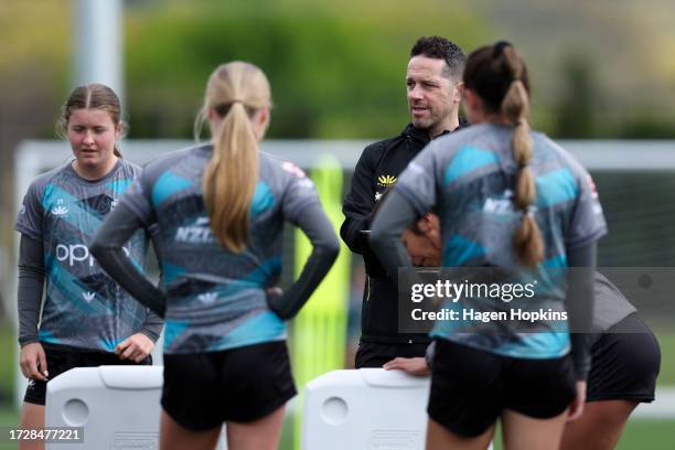 Coach Paul Temple looks on during a Wellington Phoenix A-League Women media opportunity at NZCIS on October 11, 2023 in Wellington, New Zealand.