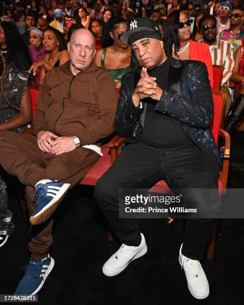 In this image released on October 10, 2023 Steve Lobel and Marley Marl attend BET Hip Hop Awards 2023 at Cobb Energy Performing Arts Center on...