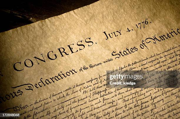 declaration of independence - verklaring van onafhankelijkheid stockfoto's en -beelden