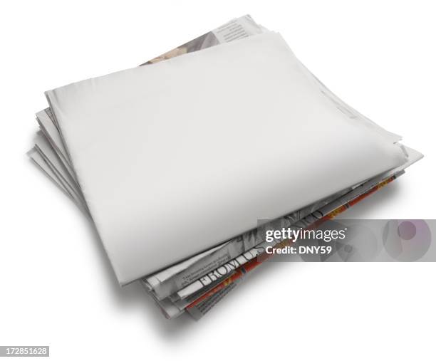 newspaper stack - newspaper stack stock pictures, royalty-free photos & images