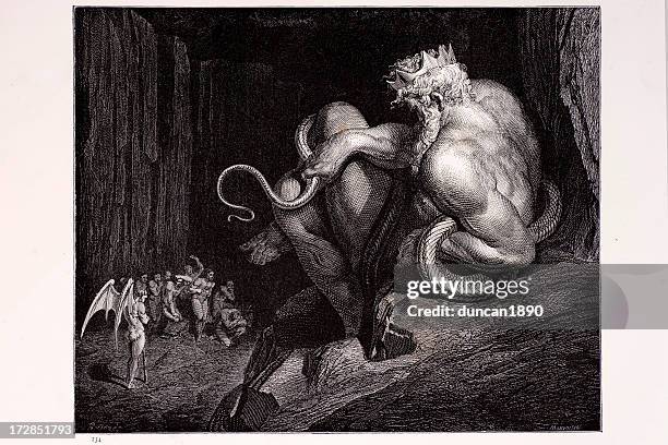 illustrazioni stock, clip art, cartoni animati e icone di tendenza di minos - inferno