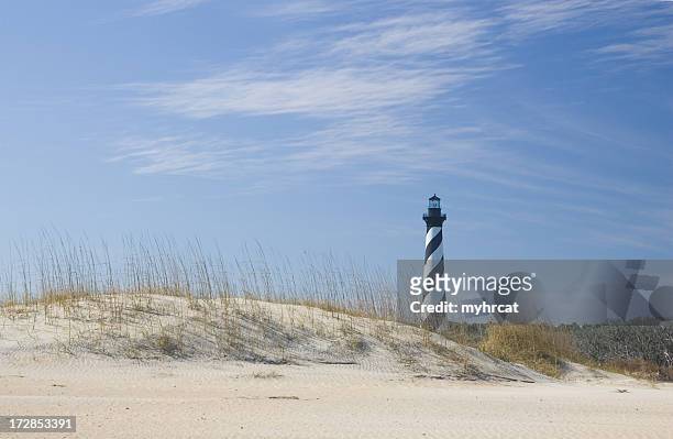 hatteras lighthouse and the dunes - north carolina bildbanksfoton och bilder