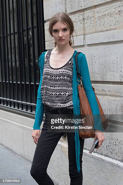 Model Gabriella Regesaite on day 2 of Paris Collections: Womens Haute Couture on July 02, 2013 in Paris, France.