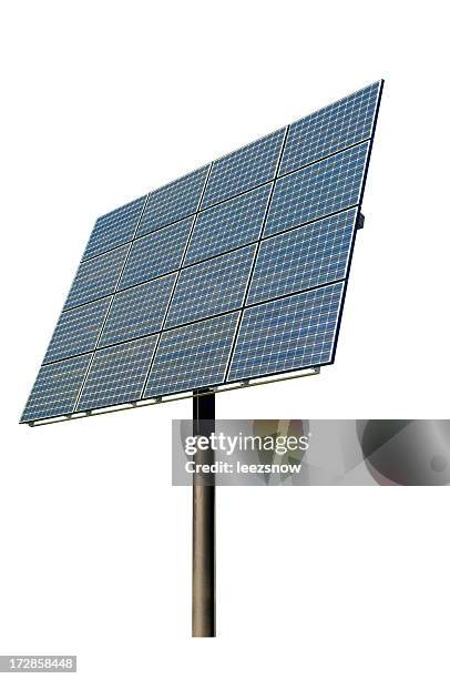 solar panel isolated on white - solar array stock pictures, royalty-free photos & images