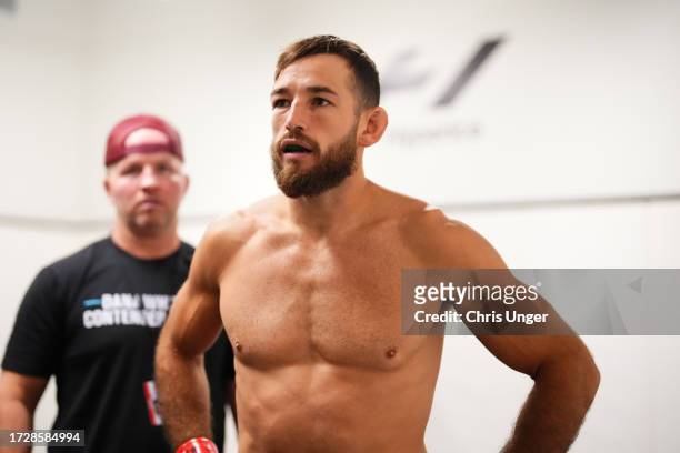 Connor Matthews backstage before his fight during Dana White's Contender Series season seven, week ten at UFC APEX on October 10, 2023 in Las Vegas,...